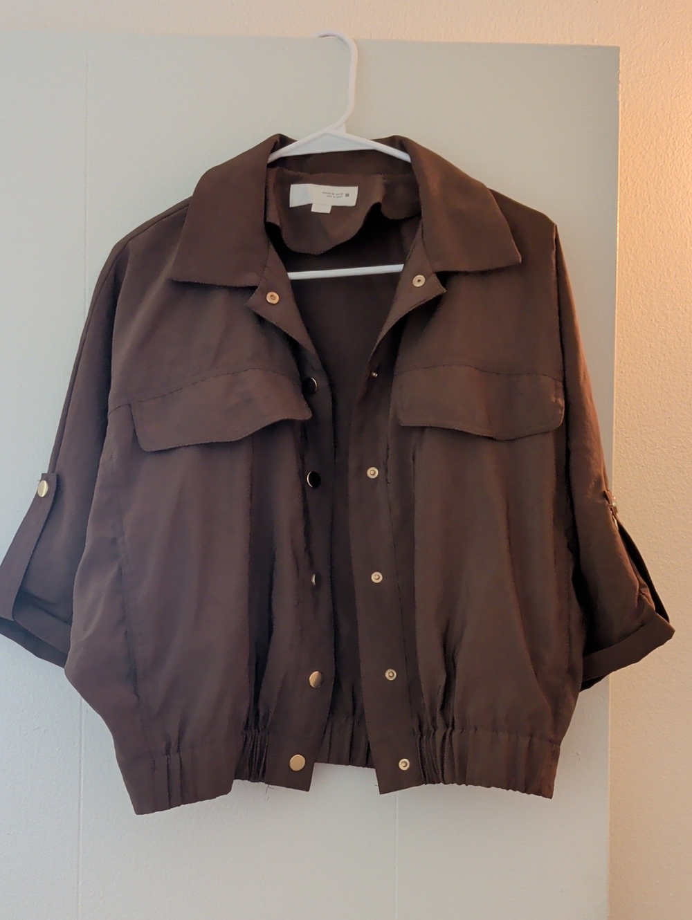 Zara Brown Nylon Utility Jacket